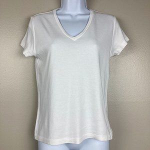 SAINT TROPEZ WEST - S - White V Neck Tee